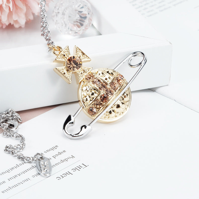 Vivienne Westwood pendant necklace sweater chain niche personality advanced