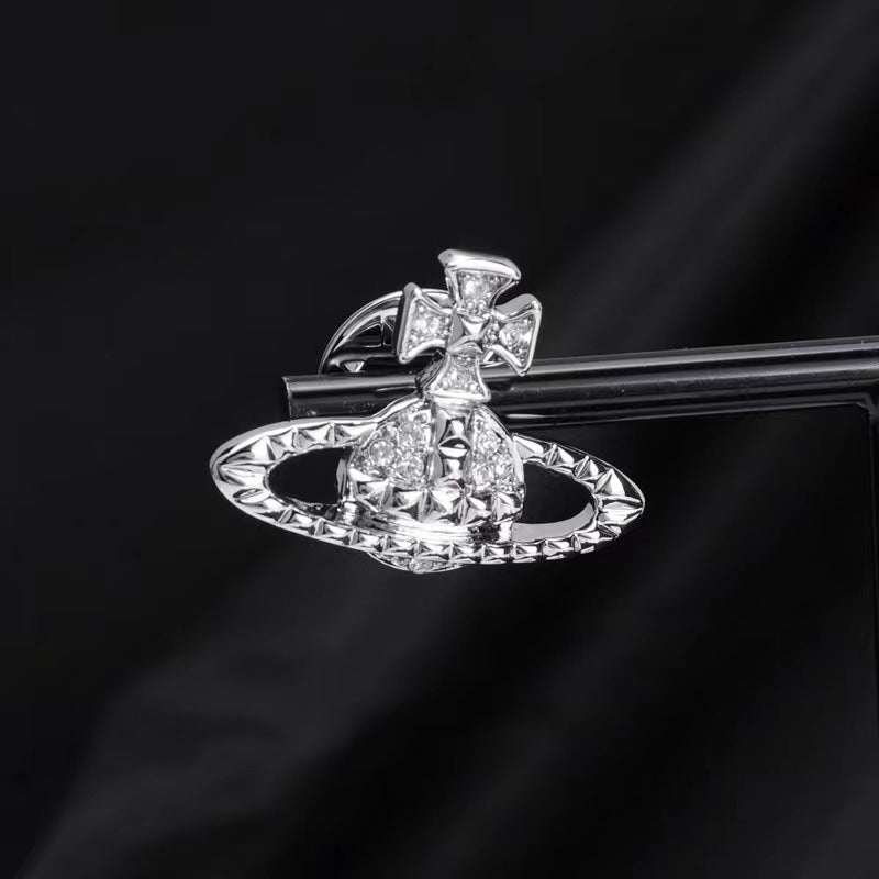 Vivienne Westwood full diamond paint punk mini delicate collar brooch exquisite