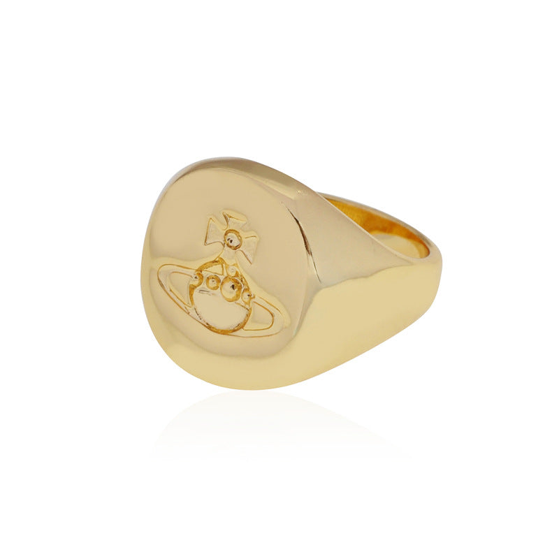 Vivienne Westwood couple's series silver ring niche personality punk