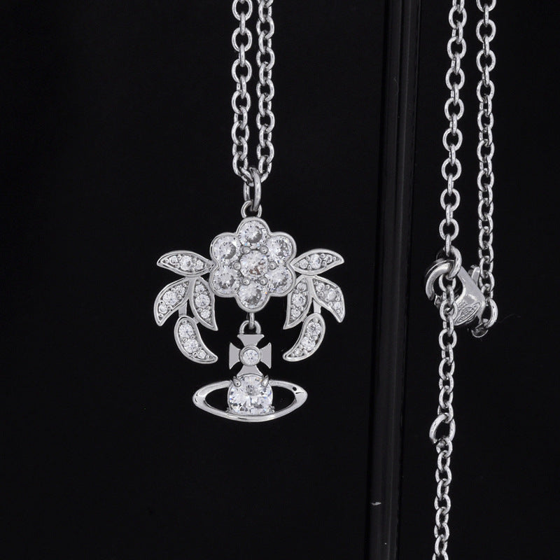 Vivienne Westwood wheat zircon wings pendant necklace exquisite advanced