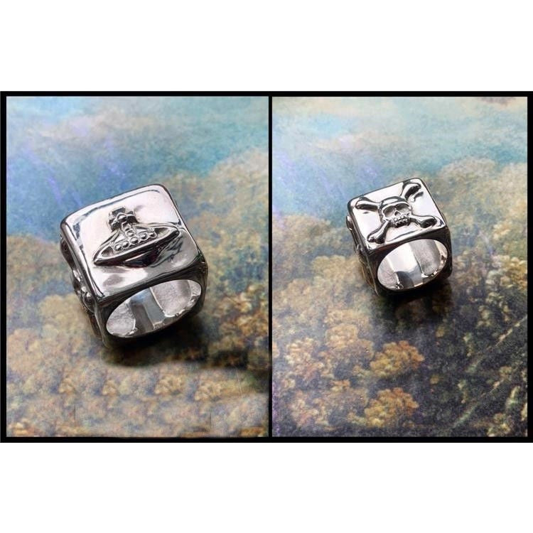 Vivienne Westwood penis heart cube heavy ring personality punk