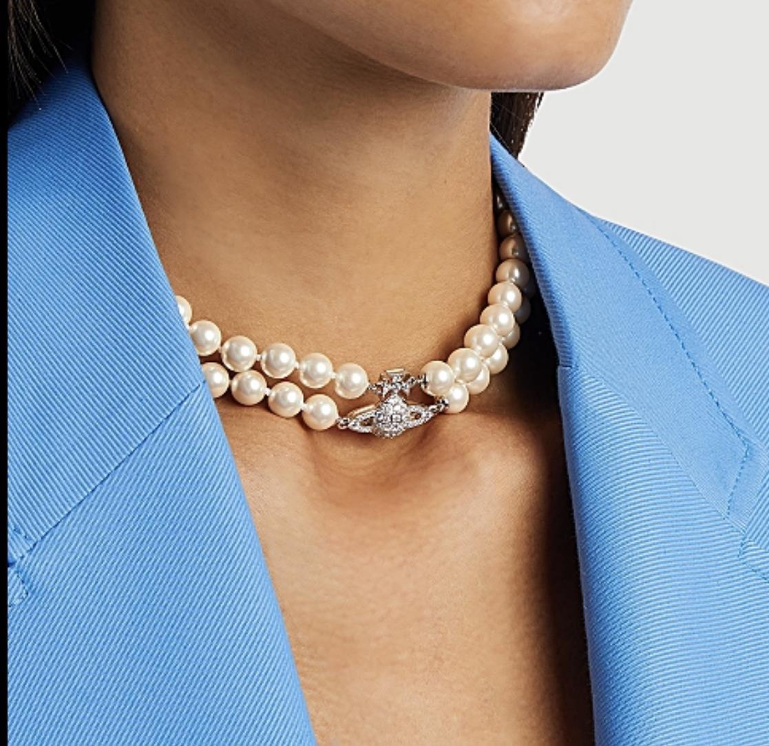 Vivienne Westwood GRAZIELLA double-layer pearl necklace Japanese and Korean stars same style