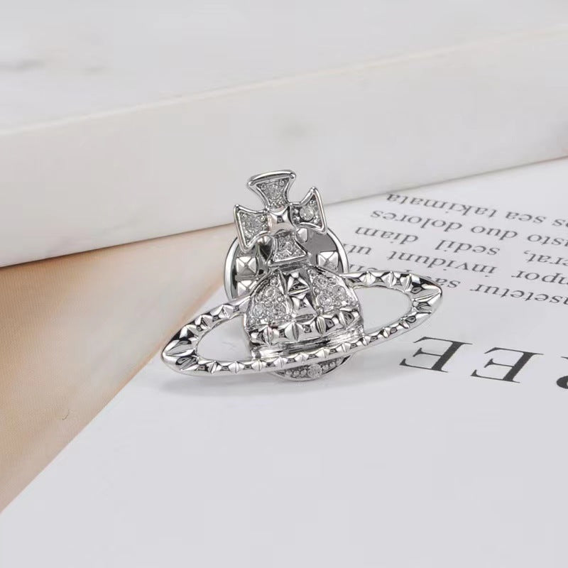Vivienne Westwood full diamond paint punk mini delicate collar brooch exquisite