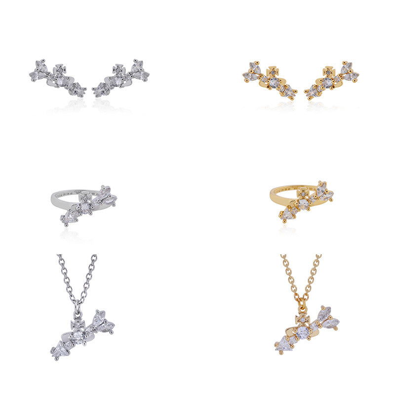 Vivienne Westwood set arrow ring diamond accessories combination ins