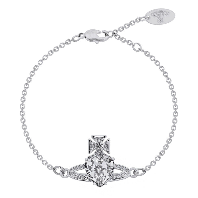 Vivienne Westwood loving heart zircon bracelet affordable luxury style high sense birthday gift