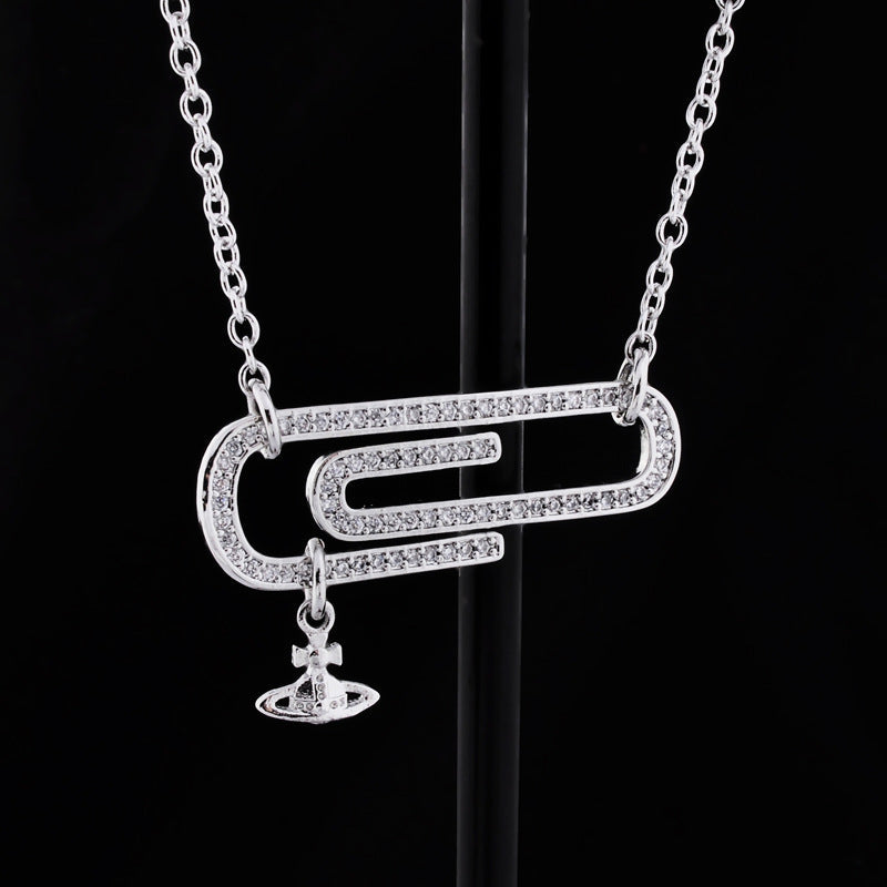 Vivienne Westwood inlaid back pin necklace pendant