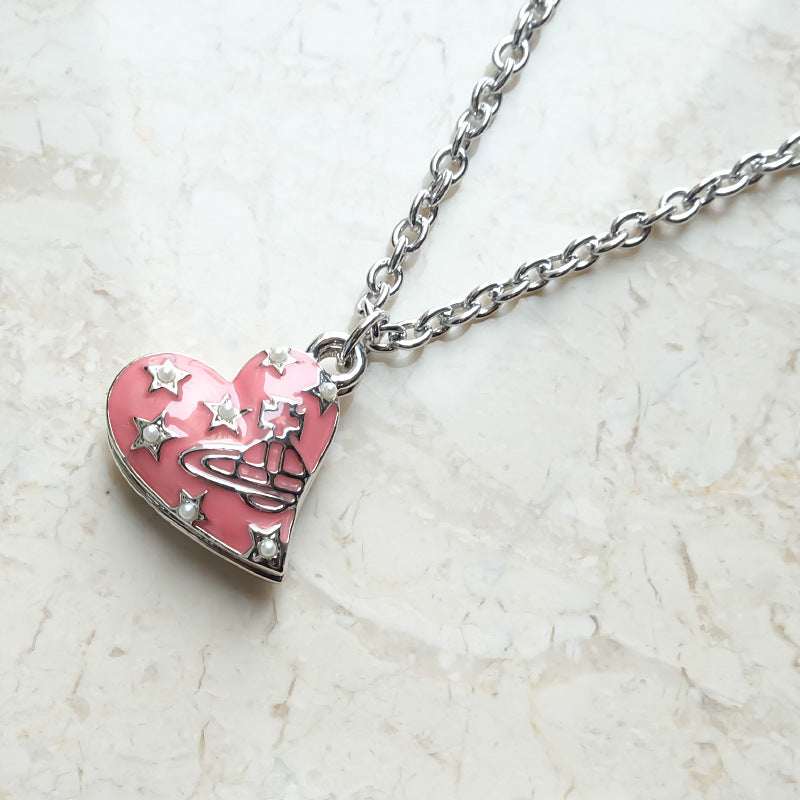Vivienne Westwood double flower love pendant necklace high-grade all-matching