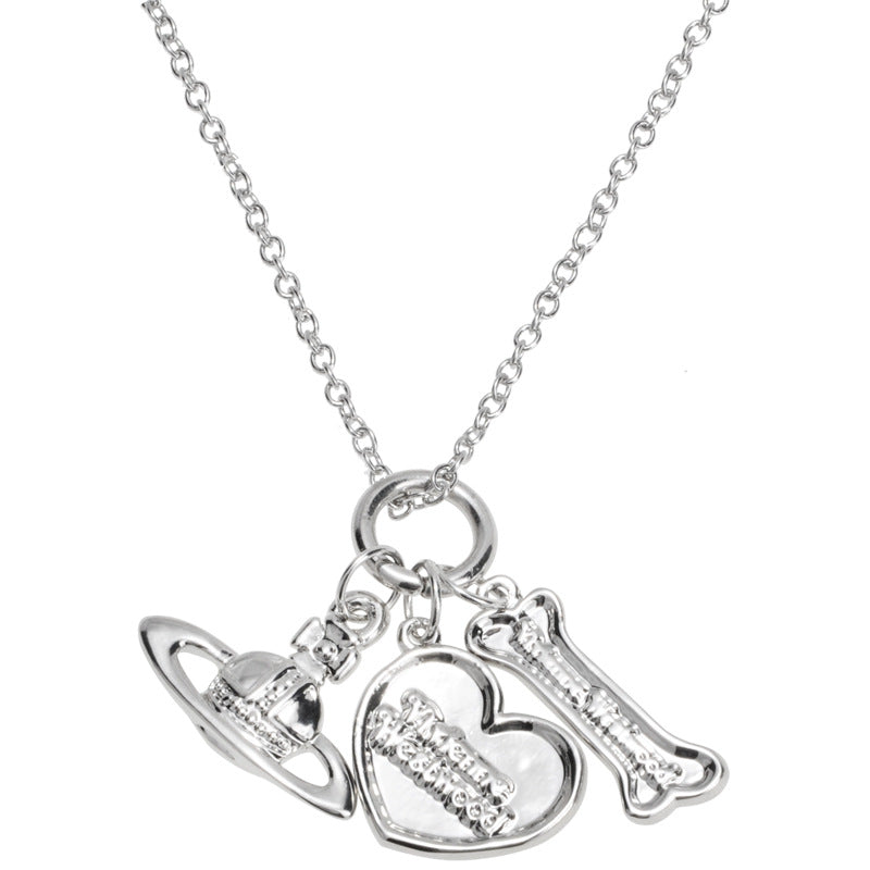 Vivienne Westwood heart-shaped bone pendant necklace