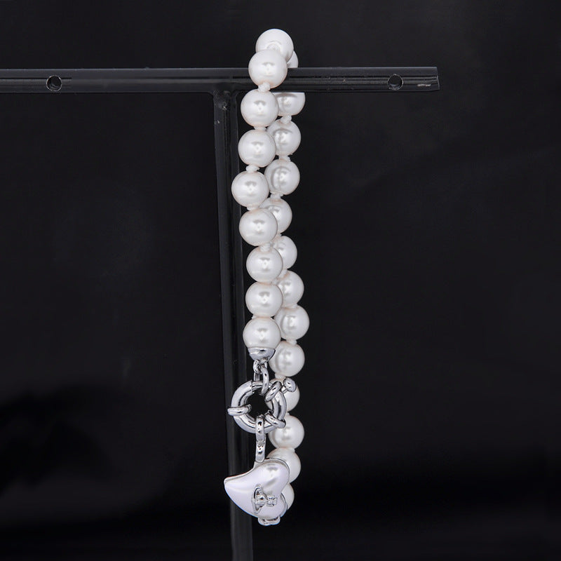 Vivienne Westwood Pearl Heart bracelet ins style exquisite advanced all-match