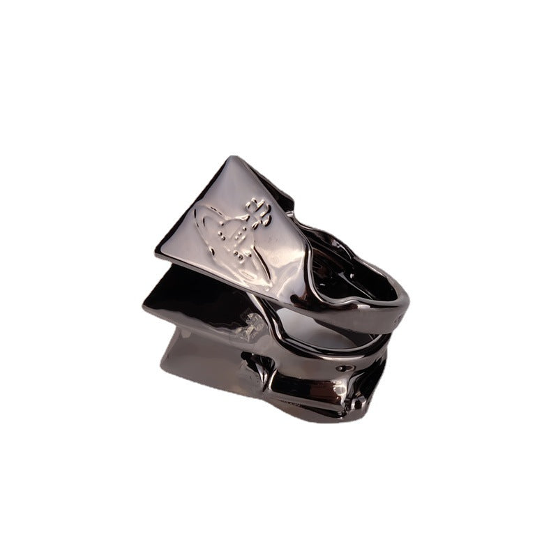 Vivienne Westwood armor three-layer ring couple personality European and American punk