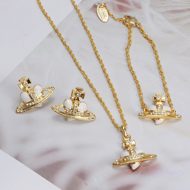 Vivienne Westwood heart shape clavicle paint necklace small personality European and American punk
