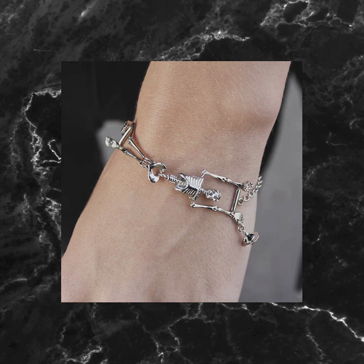 Vivienne Westwood people Fishbone skull series bracelet unique punk style