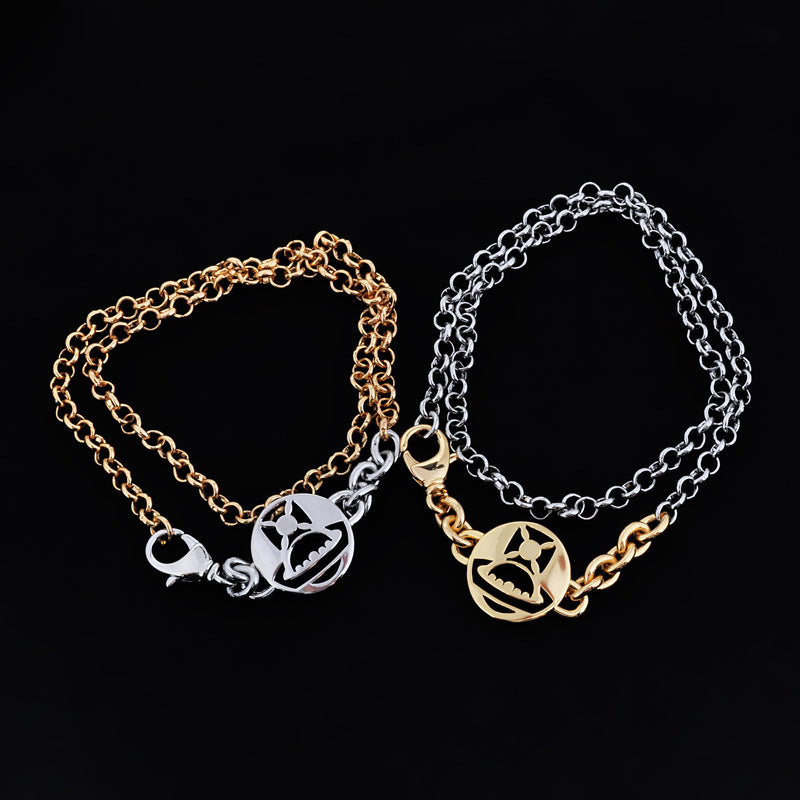 Vivienne Westwood mask round brand two-color chain necklace