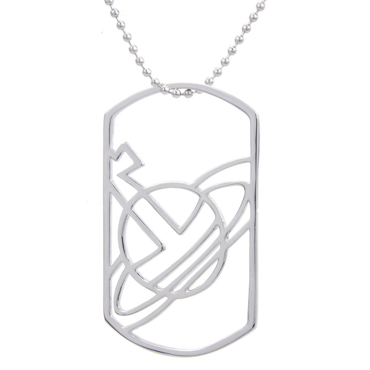 Vivienne Westwood simple hollow-out large LOGO pendant necklace couple ins