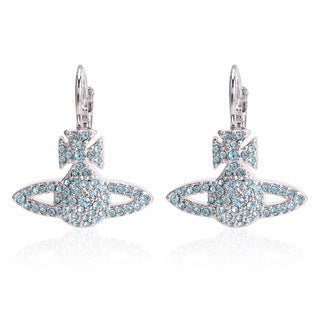 Vivienne Westwood small LOGO stud earrings full of diamonds exquisite