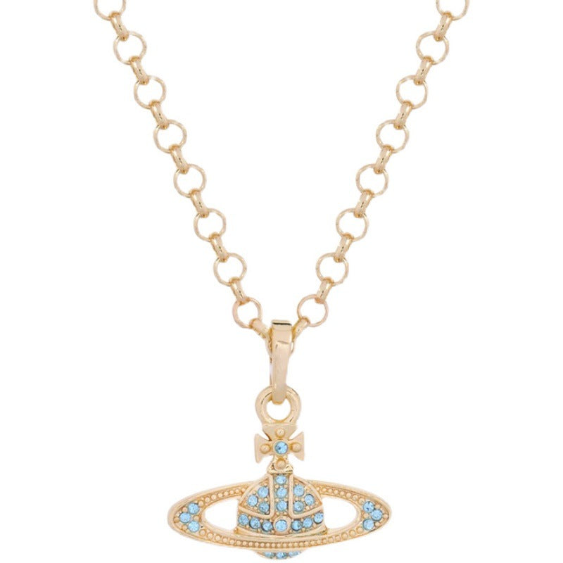 Vivienne Westwood full diamond orb classic flat necklace
