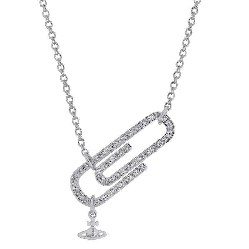 Vivienne Westwood inlaid back pin necklace pendant