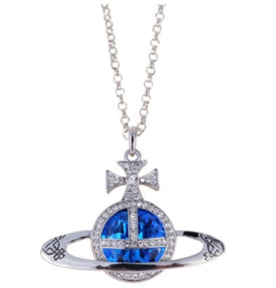 Vivienne Westwood shining big gem pendant necklace personalized European and American style