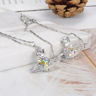 Vivienne Westwood gold-plated fire color five-pointed star bracelet European and American punk ins high sense