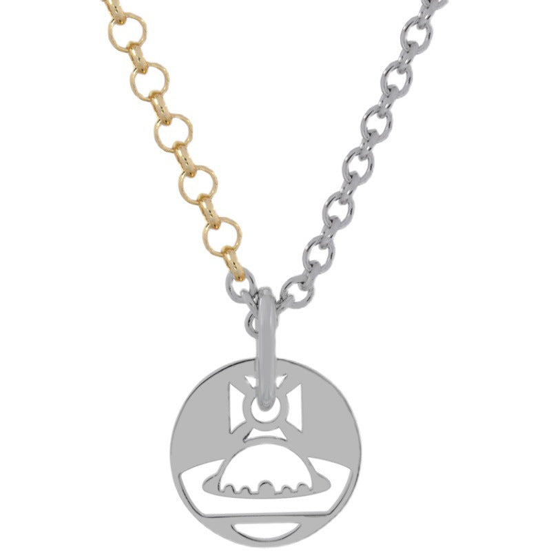 Vivienne Westwood necklace round Brand Hollow sweater chain two-color European and American style