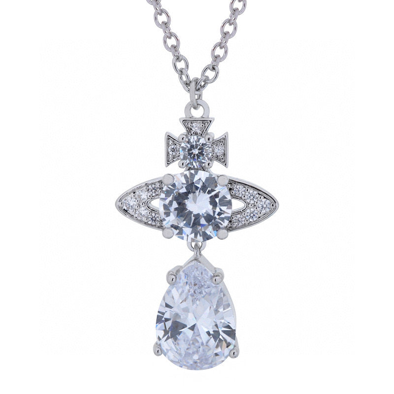 Vivienne Westwood new color matching big water drop pendant necklace for women