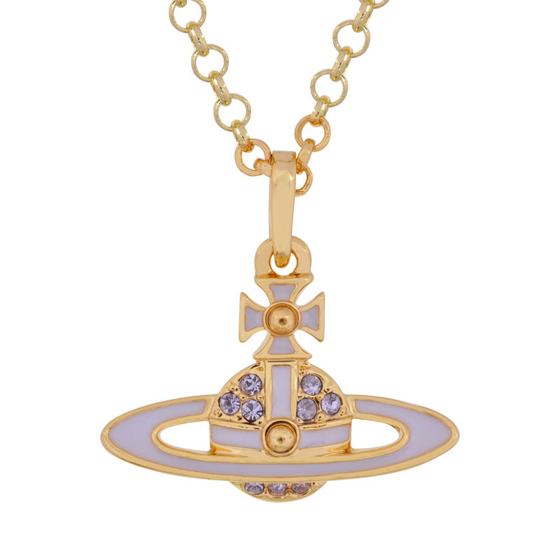 Vivienne Westwood flat paint necklace women's exquisite high-grade all-matching