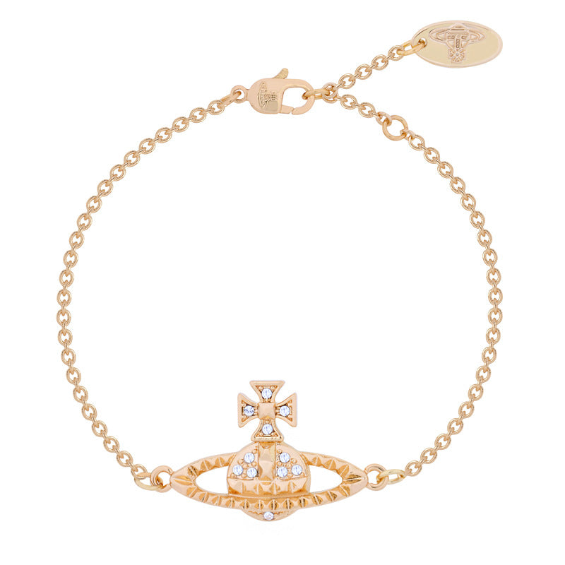 Vivienne Westwood flat rivet bracelet simple minority all-match
