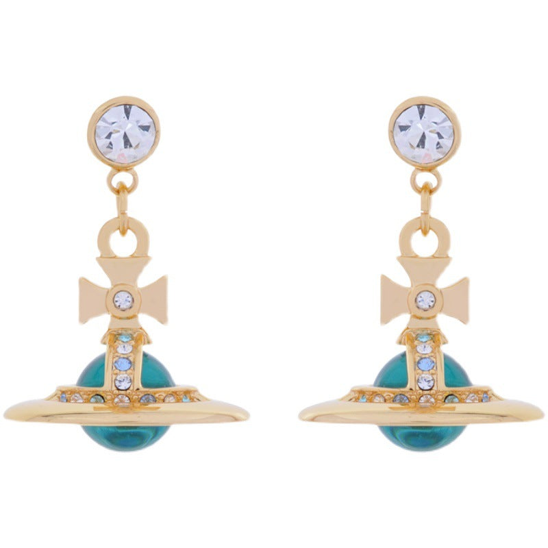 Vivienne Westwood 10MM lettering punk micro glass bead fashion earrings