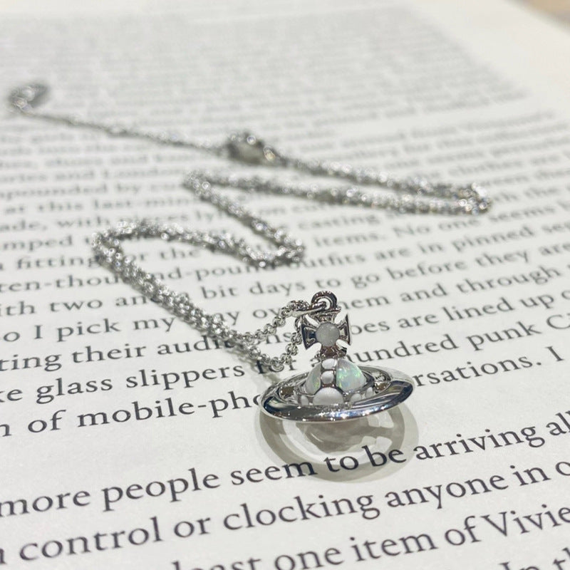 Vivienne Westwood opal stone three-dimensional necklace