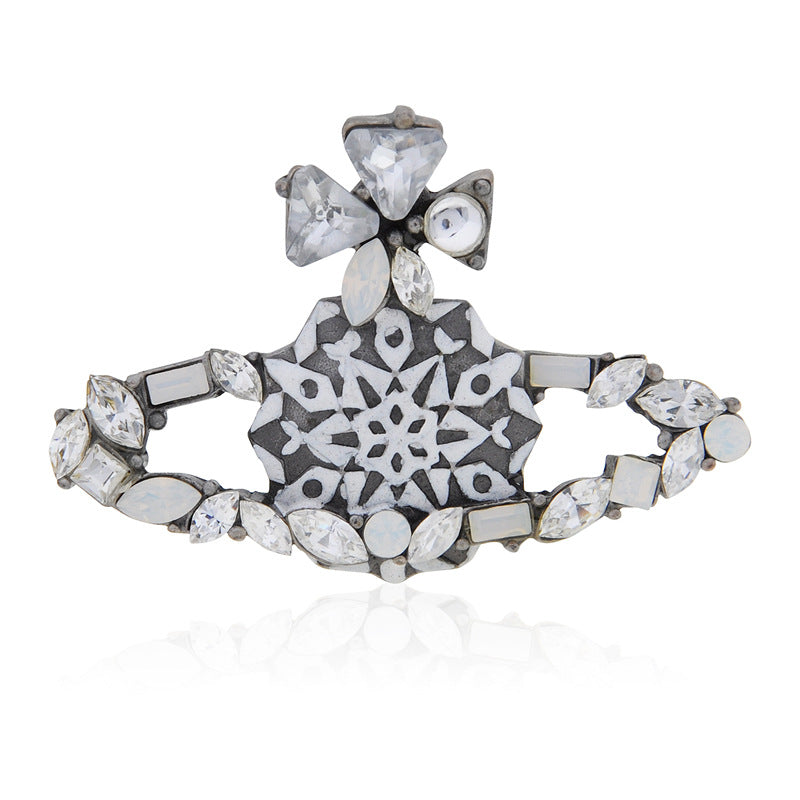 Vivienne Westwood light luxury Snowflake Brooch personalized ins accessories