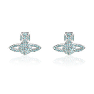 Vivienne Westwood small LOGO stud earrings full of diamonds exquisite