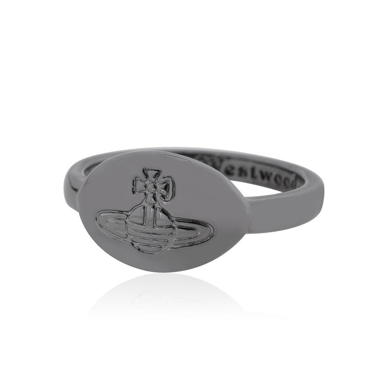 Vivienne Westwood European and American style punk simple engraving ring multi-color fashion