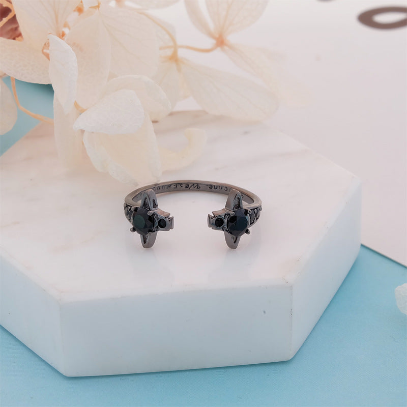 Vivienne Westwood double diamond open ring simple European and American style punk accessories