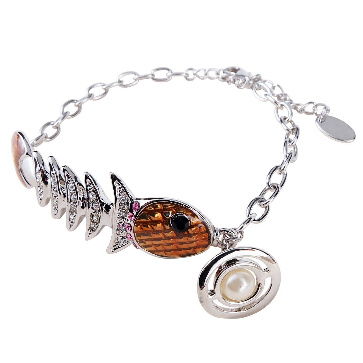 Vivienne Westwood fish-skeleton hanger punk bracelet personalized European and American style all-matching