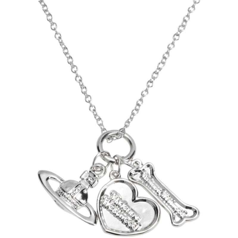 Vivienne Westwood heart-shaped bone pendant necklace