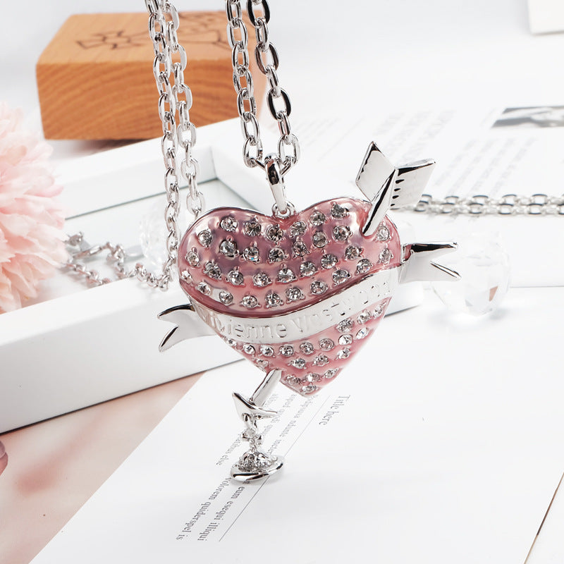 Vivienne Westwood God of love with one arrow heart pendant necklace personality punk