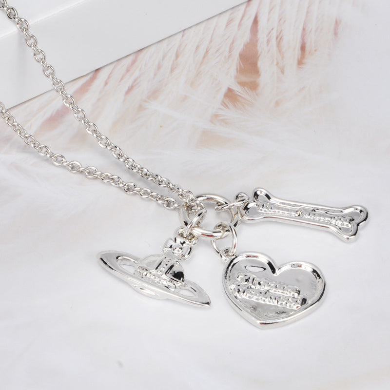 Vivienne Westwood heart-shaped bone pendant necklace
