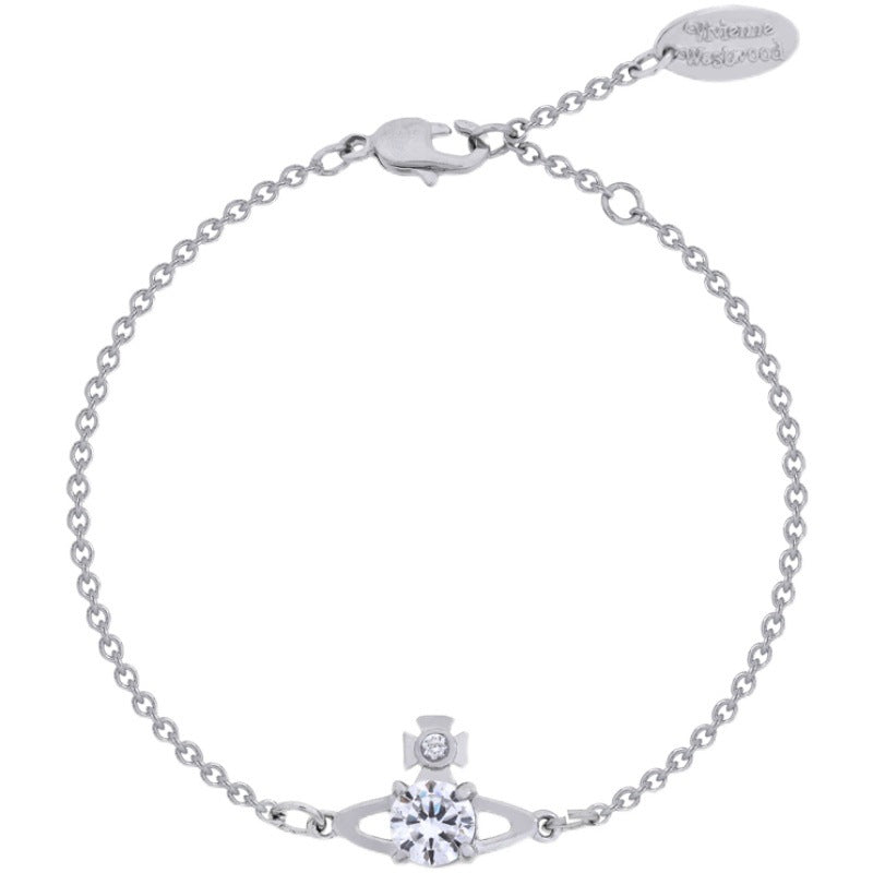 Vivienne Westwood four-claw zircon bracelet simple advanced all-match ins