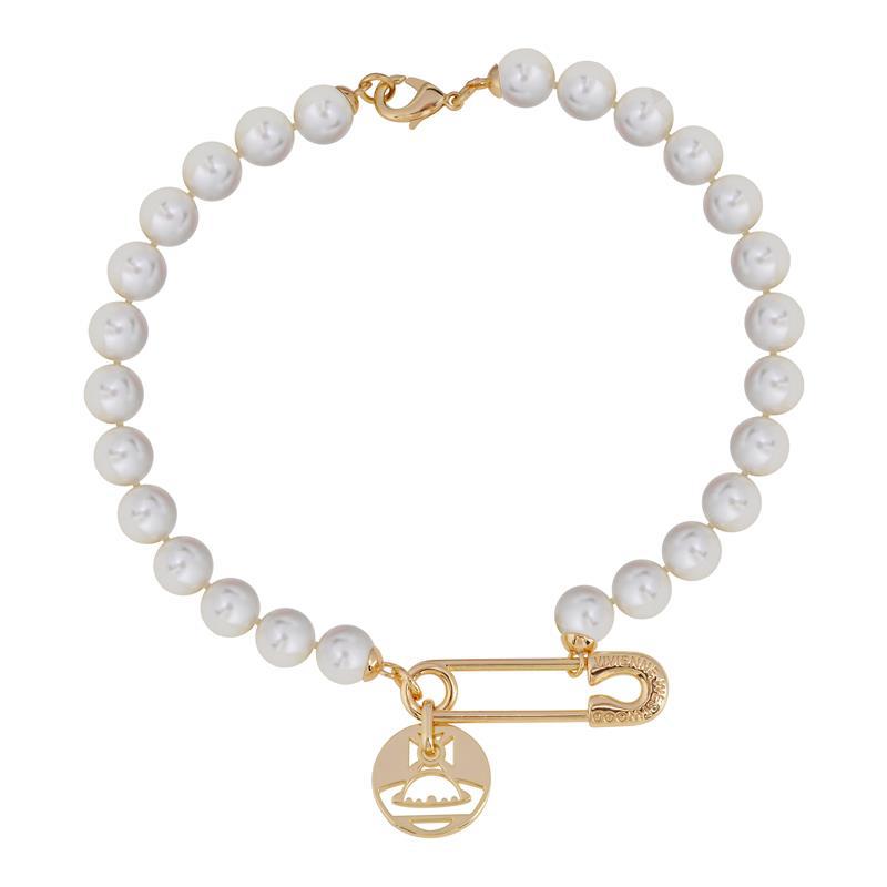 Vivienne Westwood IMOGENE pin round big pearl necklace European and American punk