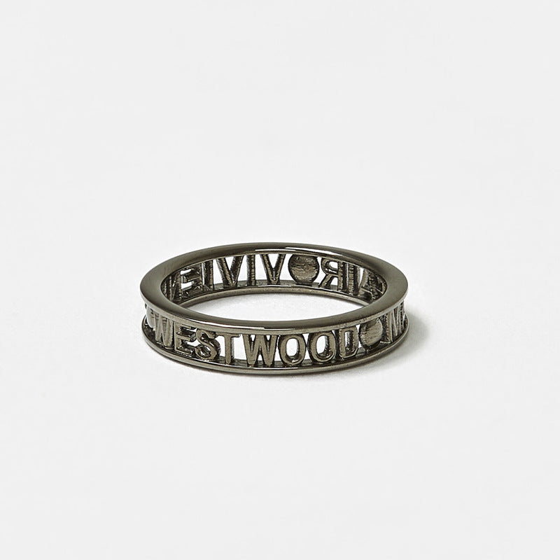 Vivienne Westwood hollow series letter ring European and American everyday Joker