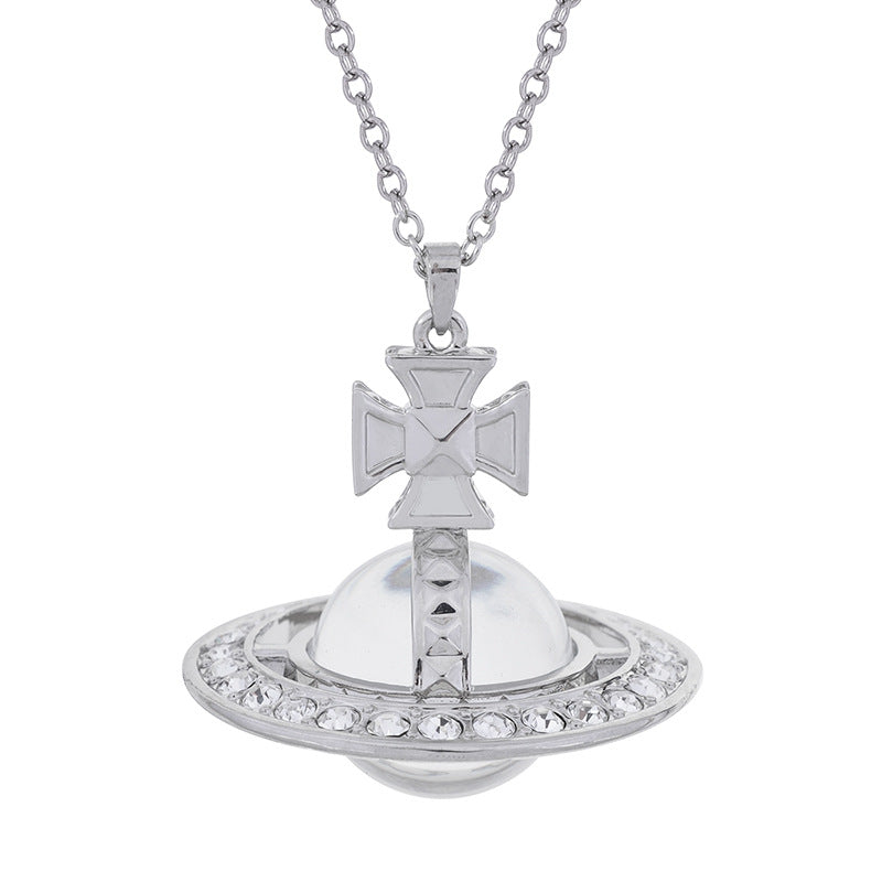 Vivienne Westwood rivet transparent bead pendant necklace