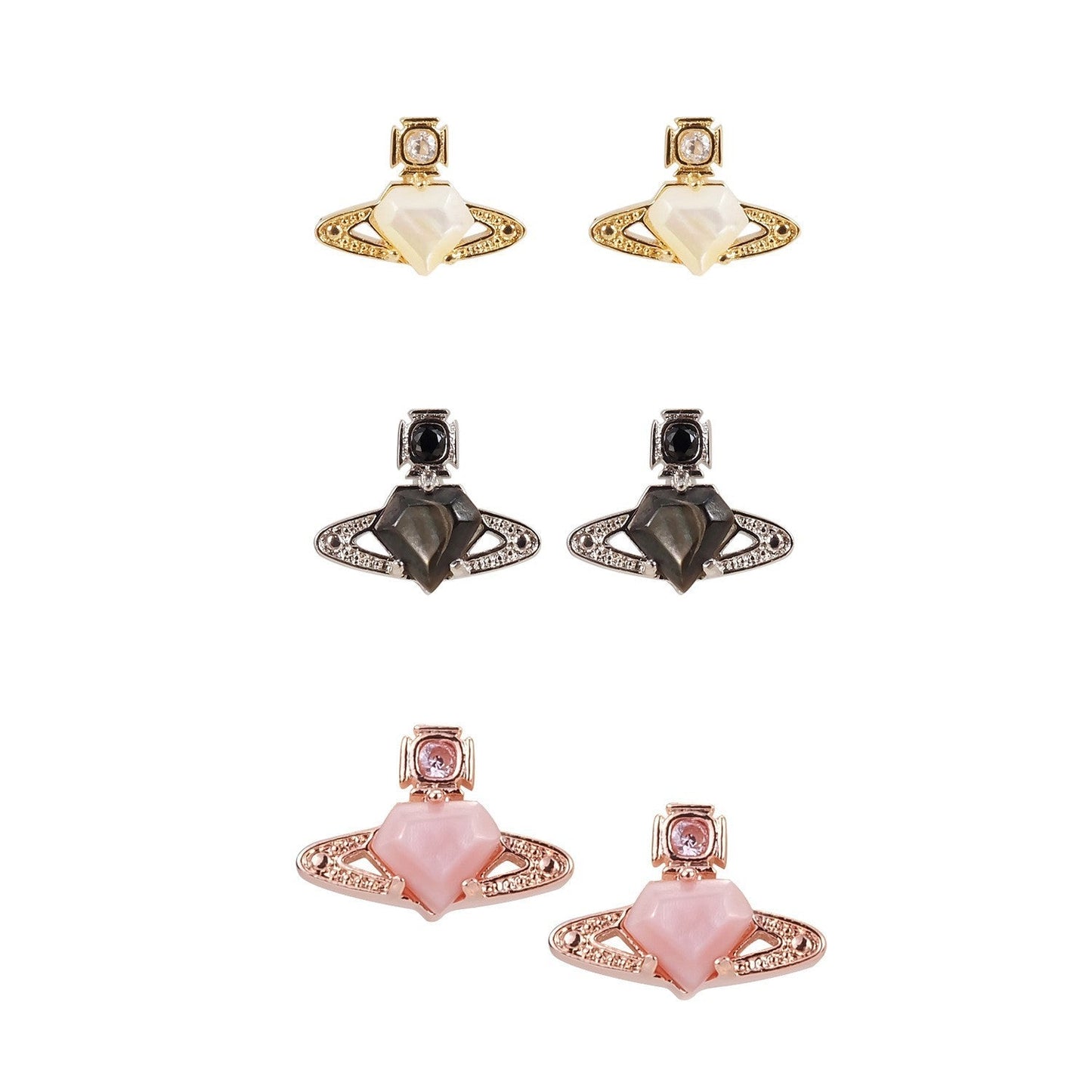 Vivienne Westwood cut gemstone earrings small exquisite and versatile earrings