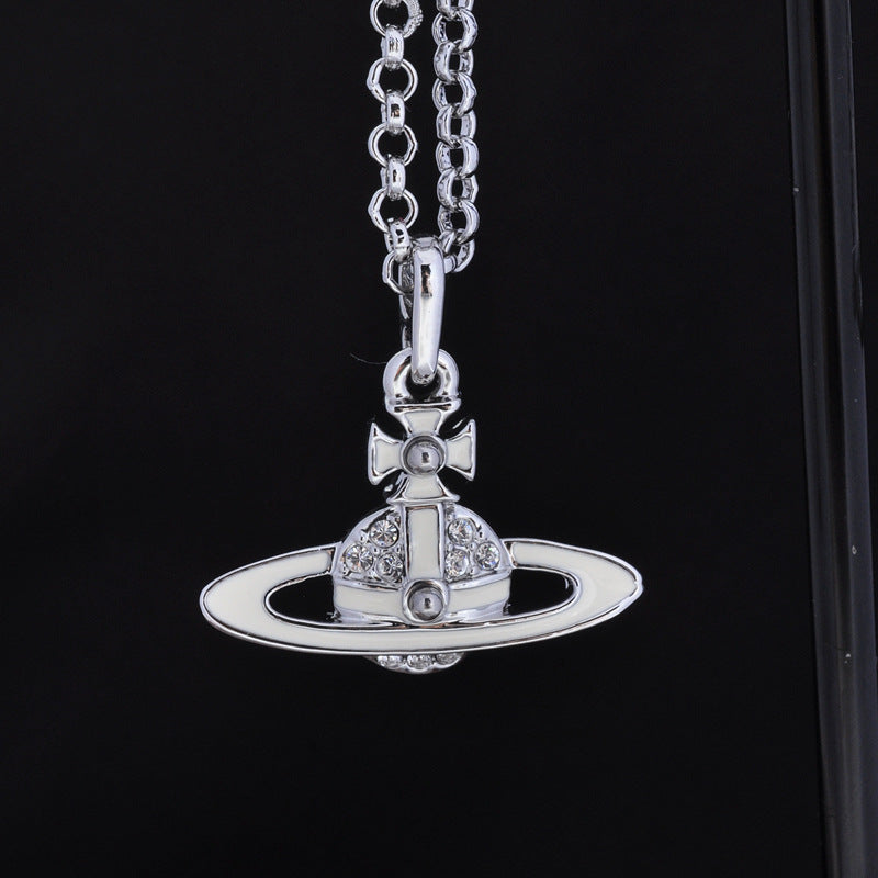 Vivienne Westwood flat paint necklace women's exquisite high-grade all-matching