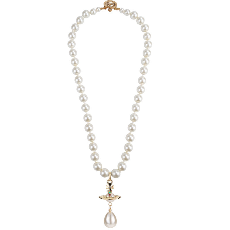 Vivienne Westwood water drop pearl necklace pendant exquisite advanced