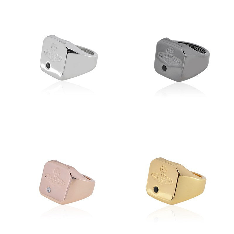 Vivienne Westwood multicolor couple carved stamp ring