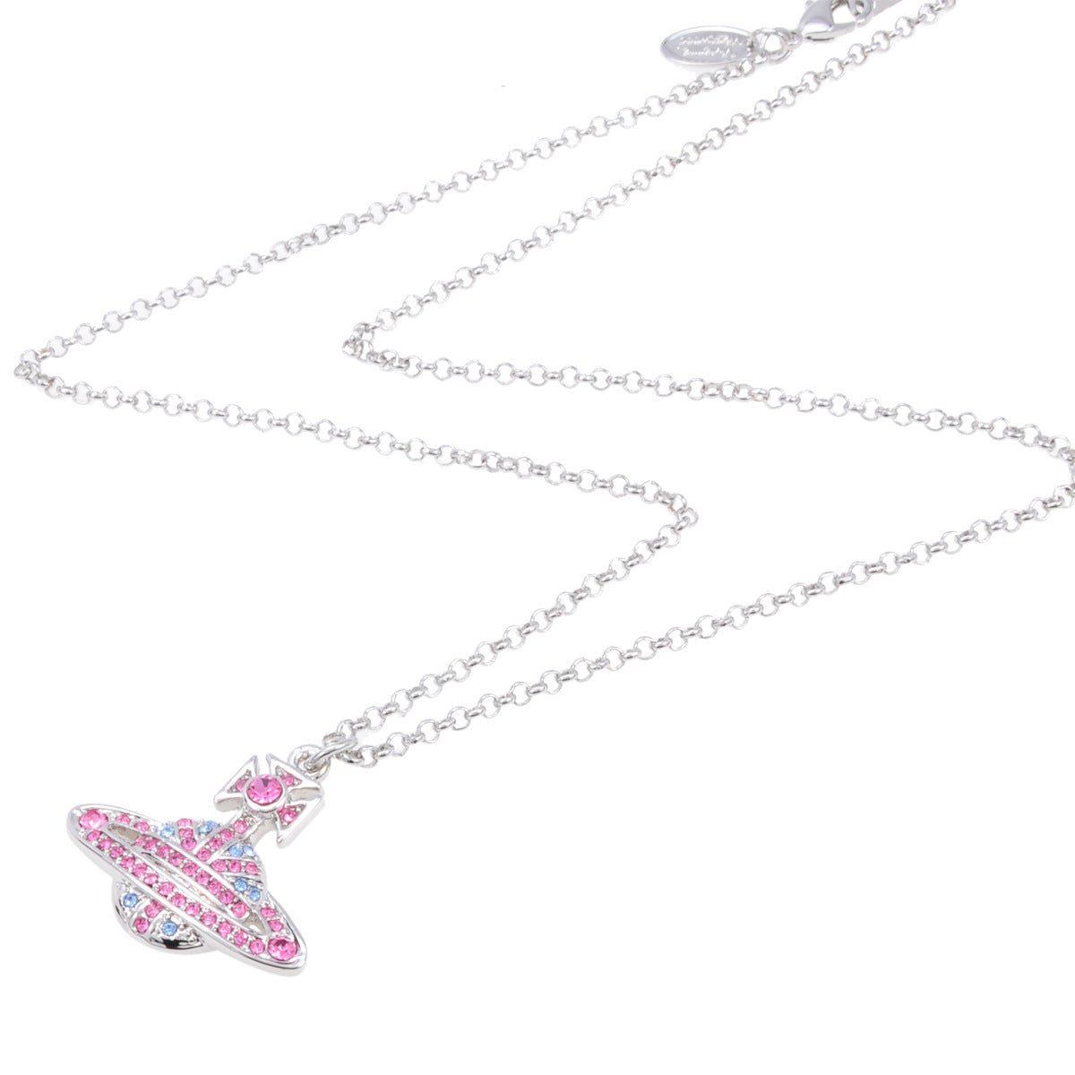 Vivienne Westwood Union flag necklace full diamond pendant simple niche sweet style