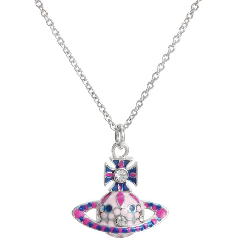 Vivienne Westwood enamel colorful necklace simple personalized all-match pendant