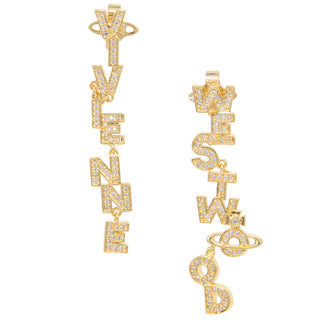Vivienne Westwood paint asymmetric letter earrings