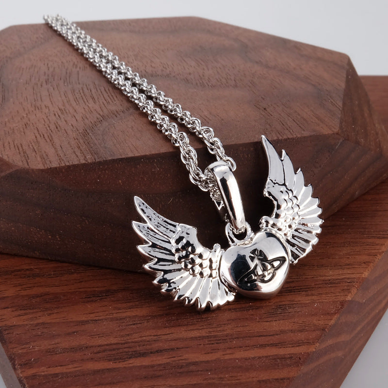 Vivienne Westwood flying wings pendant necklace personality European and American punk