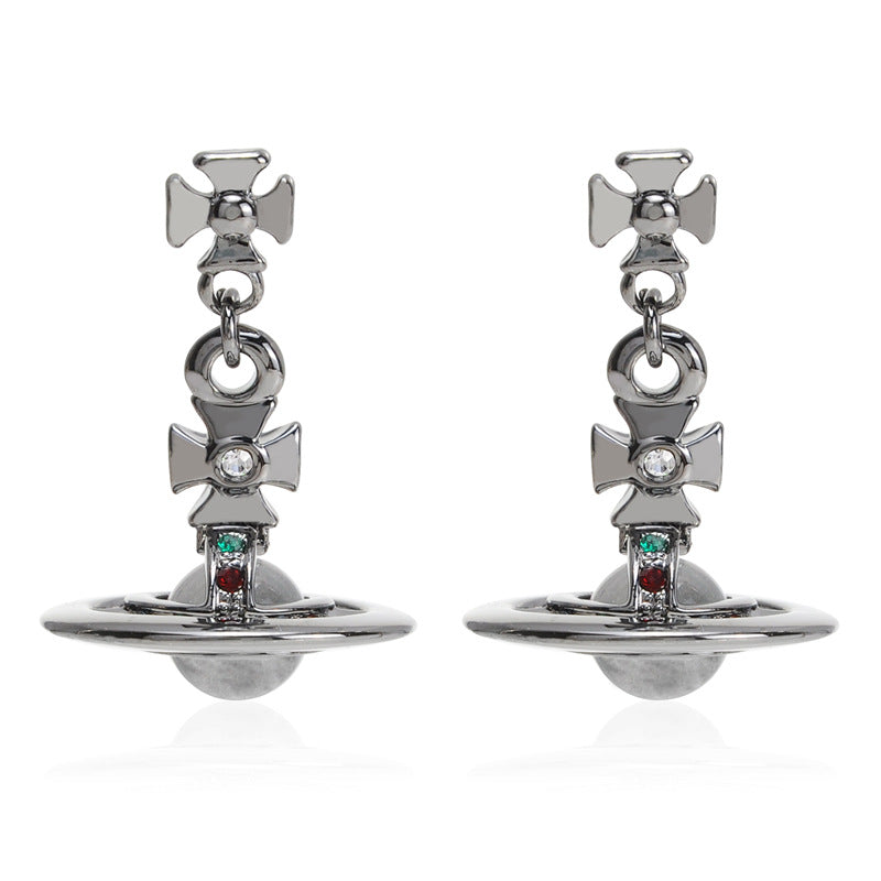 Vivienne Westwood 8MM three-dimensional ball earrings punk temperament earrings